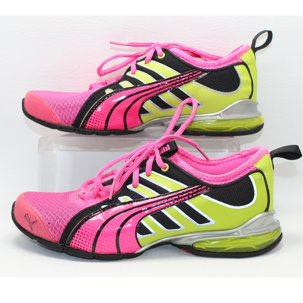 Puma Cell Riaze‎ Womens Running Shoes Pink Lime Green Black 186807 01 Size 7.5